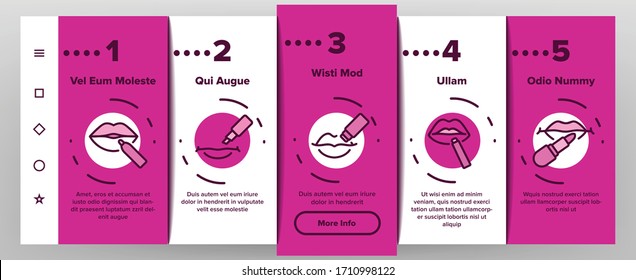 Lip Balm Cosmetic Onboarding Icons Set Vector. Lip Balm Package And Containers, Tube And Lipstick Fashion Beauty Accessory Illustrations