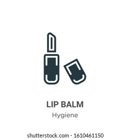 Lip balm glyph icon vector on white background. Flat vector lip balm icon symbol sign from modern hygiene collection for mobile concept and web apps design.