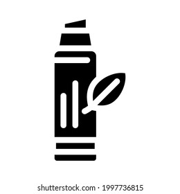 lip balm glyph icon vector. lip balm sign. isolated contour symbol black illustration