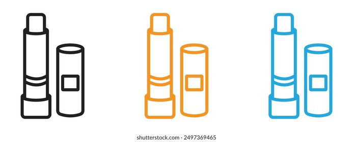 Lip balm icon Flat vector set outline