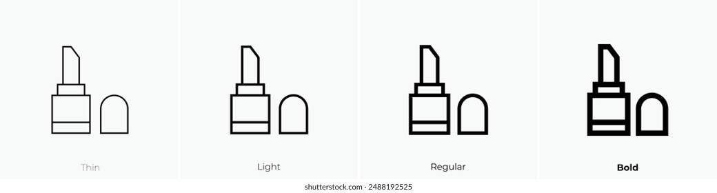lip balm icon. Thin, Light Regular And Bold style design isolated on white background