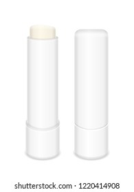Lip balm stick on a white background. Vector illustration.
