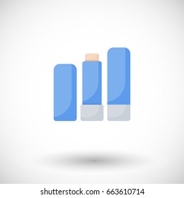 Lip balm vector flat icon, Flat design of medicine, cosmetology and lip care illustration with round shadow