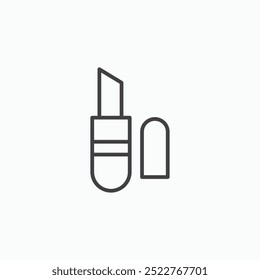 Lip balmline in Thin line black color. flat simple vector symbols illustration.