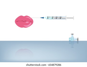 Lip and botox or fillers injection