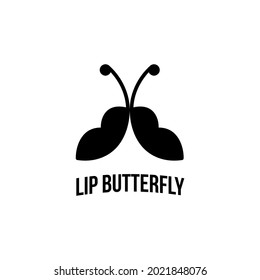 lip and butterfly shape logo template