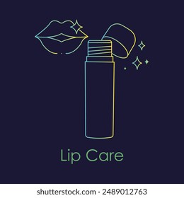 Lip Care Icon: Scrub, Treatment, Hydrated Lips,Moisturizer, Beauty, Lip Care Routine.