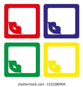 Lip color frame set vector