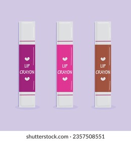 Lip Crayons Set Vector Illustration