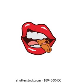 lip design vector and icon