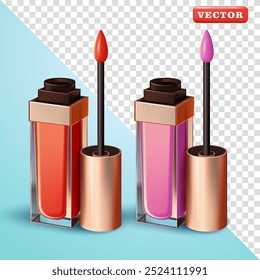 Brillo de labios, Vector 3D. Adecuado para cosméticos y publicidad