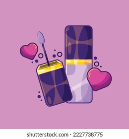 Lip Gloss Cosmetic Illustration in Cartoon Style