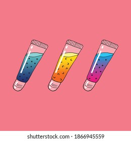 Lip gloss Doodle style illustration for sticker design, art print,etc.