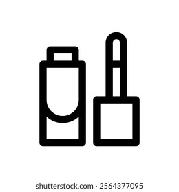 Lip gloss. Editable stroke vector icon.