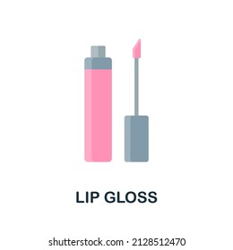 Lip Gloss flat icon. Colored element sign from cosmetics collection. Flat Lip Gloss icon sign for web design, infographics and more.