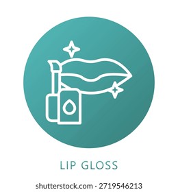 Relleno De Gradiente De Brillo De Labios, Mini Icono De Ilustración Relacionado Con El Cuidado Personal, Tienda De Belleza, Cuidado Corporal Y Más. Uso Para El Concepto Moderno, Ui, Web Ux Y Desarrollo De App.