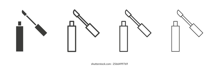 Lip gloss icon flat and linear vector illustration on white background.