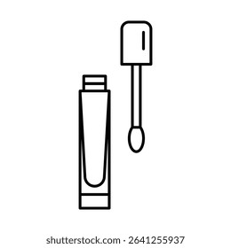 Lip gloss icon outline set sign