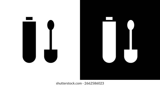Lippenglanz-Symbol in schwarzem Glyphenstil gesetzt. Silhouette Sammlung Vektorgrafik.
