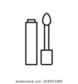 Icono de brillo de labios Ilustración plana de línea delgada