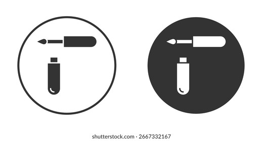 Icono de brillo labial en versiones de diseño plano de moda en blanco y negro.