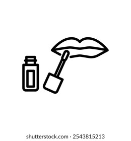 lip gloss icon vector, line style icon