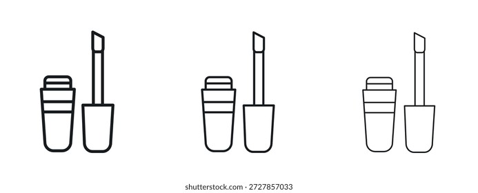 Plantilla de diseño de logotipo de Vector de icono de brillo labial. Gráficos de trazo editables.