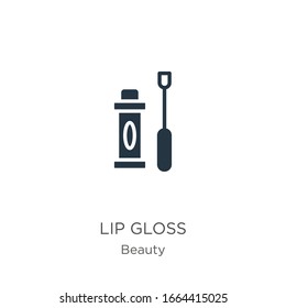 Vector de icono de brillo del labio. Icono moderno de brillo de labio plano de la colección de belleza aislado en fondo blanco. La ilustración vectorial se puede utilizar para diseño gráfico web y móvil, logotipo, eps10