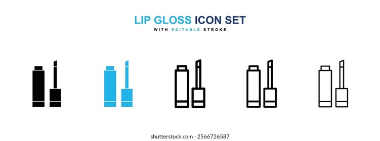 Lip gloss icons vector collection pack.