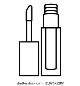 Lip Gloss line icon isolated vector illustration on white background.