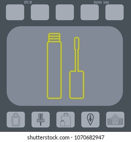 lip gloss line vector icon  on a gray cine-film background. Flat design style