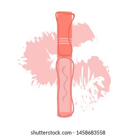 Lip gloss for make up. Flat icon. Vector illustration on white background.