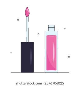 Lip gloss on a white background. Design element for banners, flyers, postcards, social media wallpapers, etc.