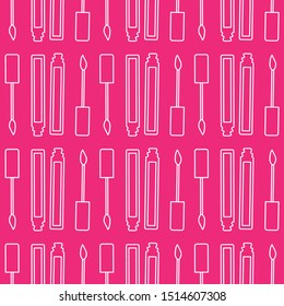 Lip gloss seamless pattern on pink background