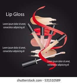 Lip gloss. Set - vector stock.