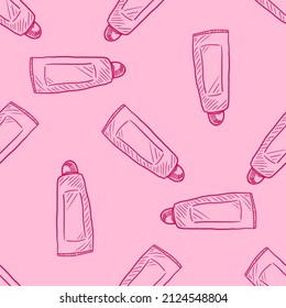 lip gloss sketch vector seamless pattern