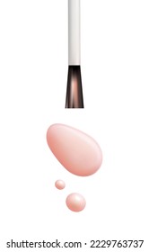 Lip gloss smears color realistic composition with brush applicator glitter and matte isolated icon vector illustration