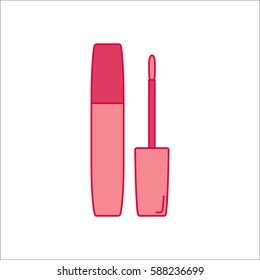 Lip gloss symbol simple flat icon on background
