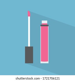 Icono de tubo de brillo de labios, ilustración vectorial