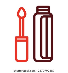 Lip Gloss Vector Thick Line Two Color Icons For Personal And Commercial Use.
