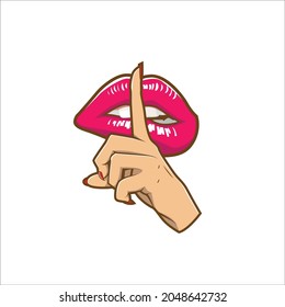 Illustration von Lippen- und Handvektordesign