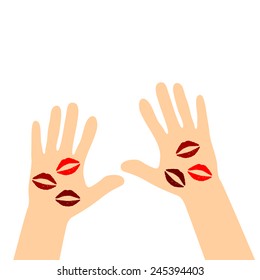 Lip hands party design.
