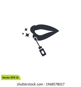 símbolo de lápiz labial de icono de labios ilustración vectorial 