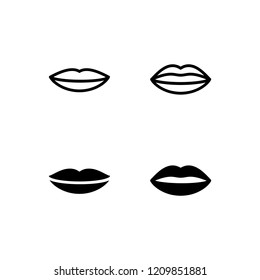 Lip Icon Logo Vector Symbol. Kiss Icon
