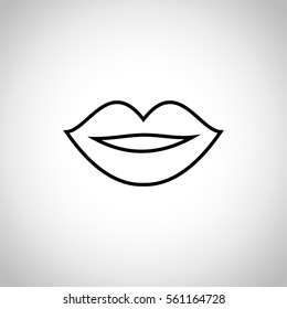 lip icon. sign design. gray gradient background