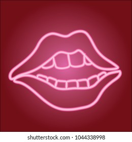 Lip icon, a slightly open mouth with upper and lower teeth.