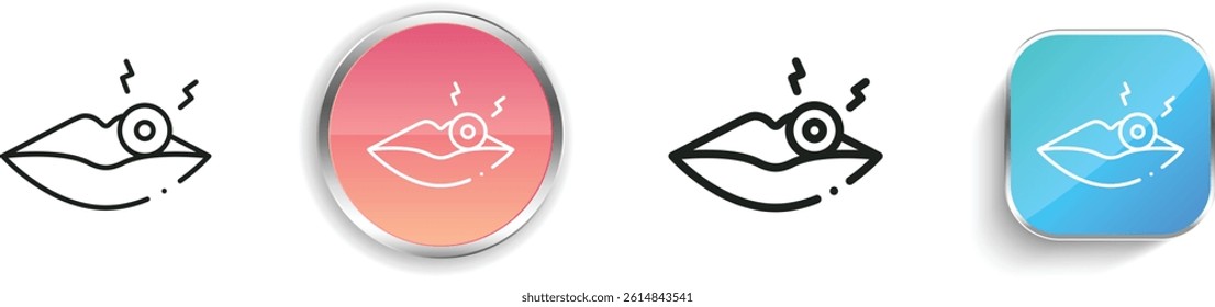 lip icon. Thin Linear, Regular and Button Style Design Isolated On White Background