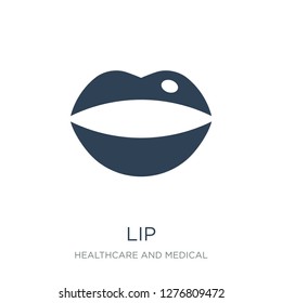 lip icon vector on white background, lip trendy filled icons from Healthcare and medical collection, lip vector illustration
