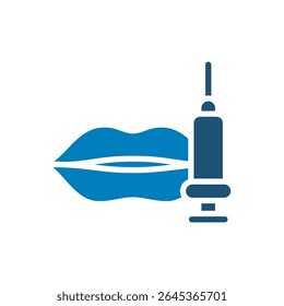 Lip injection icon vector design in trendy style
