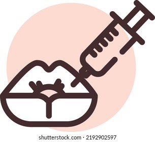 Inyecciones de labios, ilustración, vector sobre un fondo blanco.